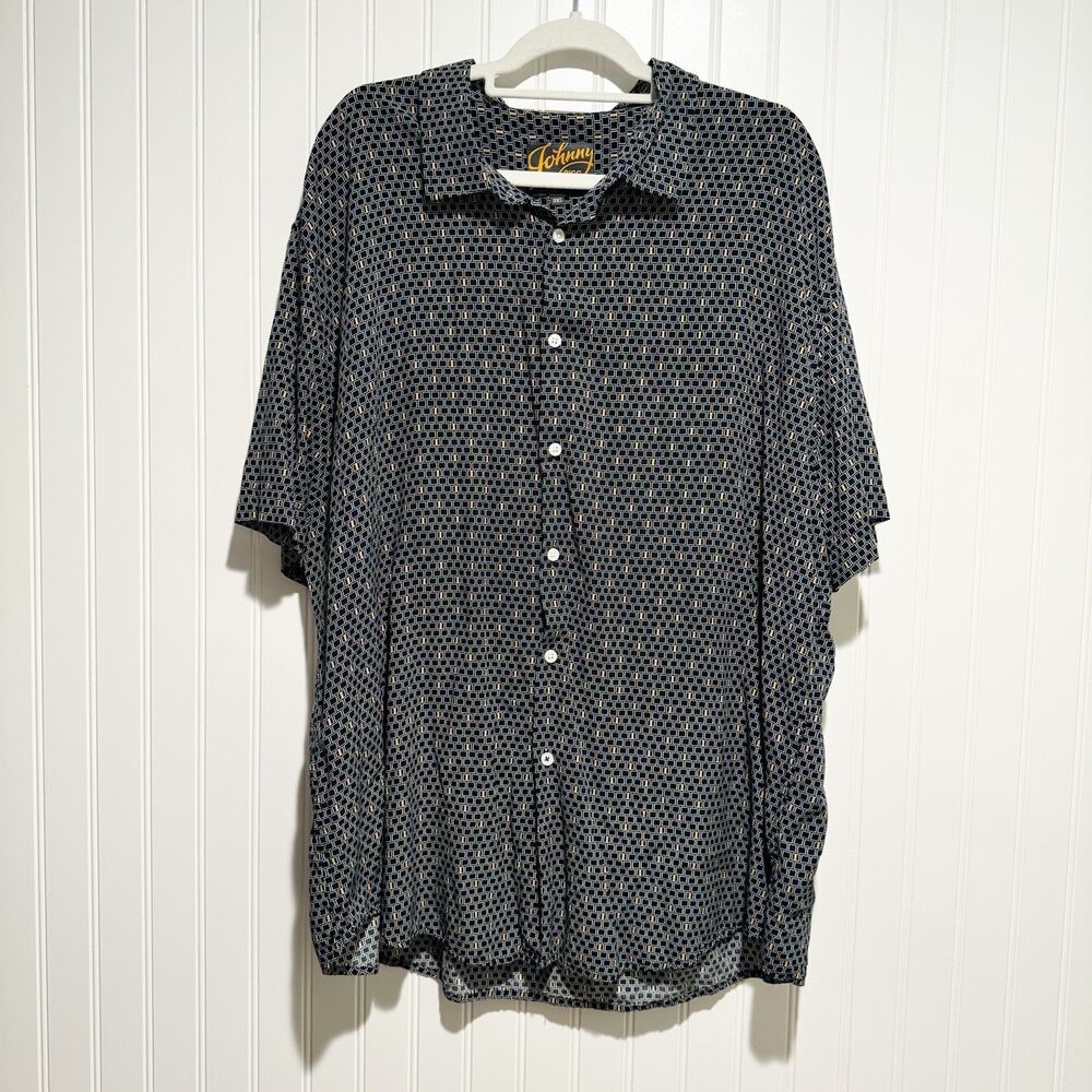 Johnny Bigg Printed Button Up Shirt Short Sleeves Mens 3X